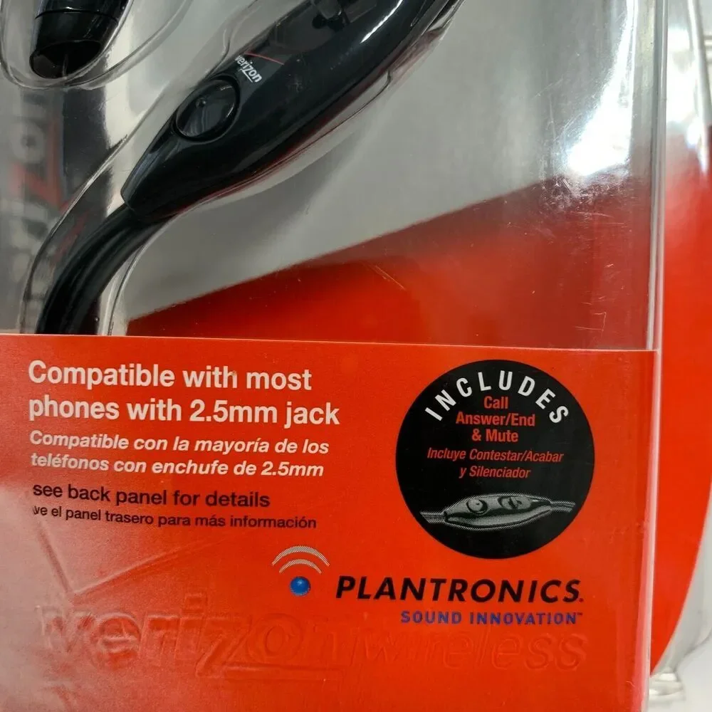 Verizon Plantronics Exclusive Boom Headset Model-MX250MCAE 2.5mm Port NEW B1
